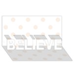 Polka Dots - Linen on White BELIEVE 3D Greeting Card (8x4)