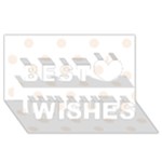 Polka Dots - Linen on White Best Wish 3D Greeting Card (8x4)