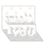 Polka Dots - Linen on White Miss You 3D Greeting Card (7x5)