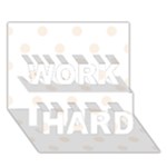 Polka Dots - Linen on White WORK HARD 3D Greeting Card (7x5)