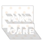 Polka Dots - Linen on White TAKE CARE 3D Greeting Card (7x5)