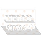 Polka Dots - Linen on White Merry Xmas 3D Greeting Card (8x4)