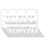 Polka Dots - Linen on White Happy New Year 3D Greeting Card (8x4)