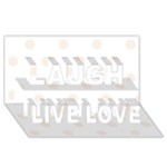 Polka Dots - Linen on White Laugh Live Love 3D Greeting Card (8x4)