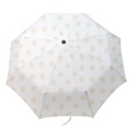 Polka Dots - Linen on White Folding Umbrella