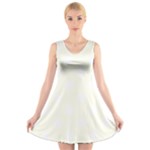 Polka Dots - White on Ivory V-Neck Sleeveless Dress