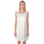 Polka Dots - White on Ivory Sleeveless Satin Nightdress