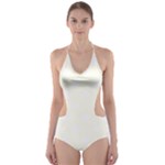 Polka Dots - White on Ivory Cut-Out One Piece Swimsuit