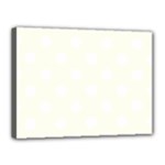 Polka Dots - White on Ivory Canvas 16  x 12  (Stretched)