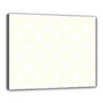 Polka Dots - White on Ivory Canvas 20  x 16  (Stretched)