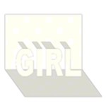 Polka Dots - White on Ivory GIRL 3D Greeting Card (7x5)