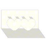 Polka Dots - White on Ivory Twin Hearts 3D Greeting Card (8x4)