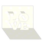 Polka Dots - White on Ivory LOVE 3D Greeting Card (7x5)