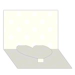 Polka Dots - White on Ivory Heart Bottom 3D Greeting Card (7x5)
