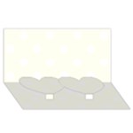Polka Dots - White on Ivory Twin Heart Bottom 3D Greeting Card (8x4)