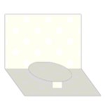 Polka Dots - White on Ivory Circle Bottom 3D Greeting Card (7x5)