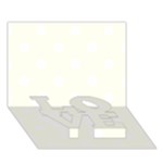 Polka Dots - White on Ivory LOVE Bottom 3D Greeting Card (7x5)