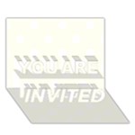 Polka Dots - White on Ivory YOU ARE INVITED 3D Greeting Card (7x5)