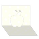 Polka Dots - White on Ivory Apple 3D Greeting Card (7x5)