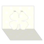Polka Dots - White on Ivory Clover 3D Greeting Card (7x5)