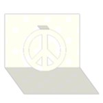 Polka Dots - White on Ivory Peace Sign 3D Greeting Card (7x5)