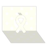 Polka Dots - White on Ivory Ribbon 3D Greeting Card (7x5)