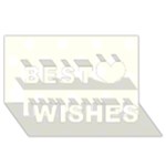 Polka Dots - White on Ivory Best Wish 3D Greeting Card (8x4)