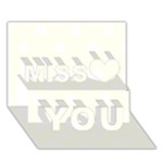 Polka Dots - White on Ivory Miss You 3D Greeting Card (7x5)