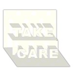 Polka Dots - White on Ivory TAKE CARE 3D Greeting Card (7x5)