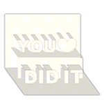Polka Dots - White on Ivory You Did It 3D Greeting Card (7x5)