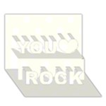 Polka Dots - White on Ivory You Rock 3D Greeting Card (7x5)