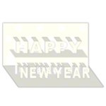 Polka Dots - White on Ivory Happy New Year 3D Greeting Card (8x4)