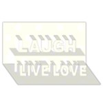 Polka Dots - White on Ivory Laugh Live Love 3D Greeting Card (8x4)