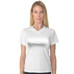 Polka Dots - Ivory on White Women s V-Neck Sport Mesh Tee