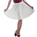 Polka Dots - Ivory on White A-line Skater Skirt