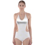 Polka Dots - Ivory on White Cut-Out One Piece Swimsuit