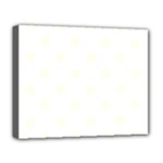 Polka Dots - Ivory on White Deluxe Canvas 20  x 16  (Stretched)