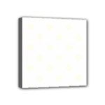 Polka Dots - Ivory on White Mini Canvas 4  x 4  (Stretched)