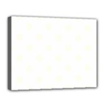 Polka Dots - Ivory on White Canvas 14  x 11  (Stretched)