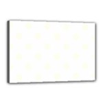 Polka Dots - Ivory on White Canvas 18  x 12  (Stretched)