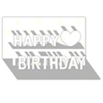 Polka Dots - Ivory on White Happy Birthday 3D Greeting Card (8x4)