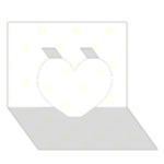 Polka Dots - Ivory on White Heart 3D Greeting Card (7x5)