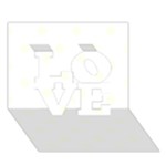 Polka Dots - Ivory on White LOVE 3D Greeting Card (7x5)