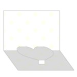 Polka Dots - Ivory on White Heart Bottom 3D Greeting Card (7x5)