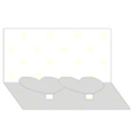 Polka Dots - Ivory on White Twin Heart Bottom 3D Greeting Card (8x4)