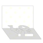 Polka Dots - Ivory on White LOVE Bottom 3D Greeting Card (7x5)