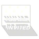Polka Dots - Ivory on White YOU ARE INVITED 3D Greeting Card (7x5)
