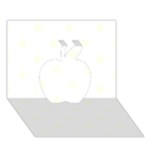 Polka Dots - Ivory on White Apple 3D Greeting Card (7x5)
