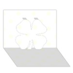 Polka Dots - Ivory on White Clover 3D Greeting Card (7x5)