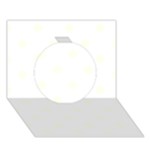 Polka Dots - Ivory on White Circle 3D Greeting Card (7x5)